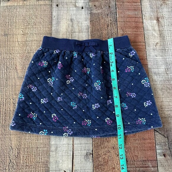 Gymboree Girls Size 6 Back To Bloom Quilted Skirt Floral Pattern Navy Blue - Picture 3 of 6